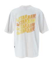 thumbnail: Witte jongens G-STAR T-shirt van katoen met backprint, korte mouwen en ronde hals