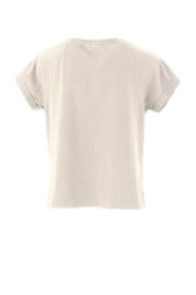 thumbnail: Ecru meisjes G-STAR T-shirt van katoen met printopdruk, korte mouwen en ronde hals