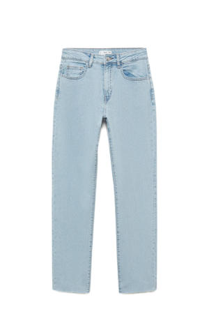 straight regular waist light blue denim