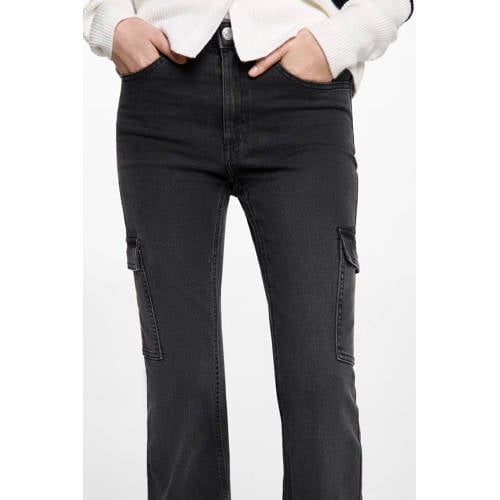 MANGO TEEN flared jeans grey denim Grijs Effen