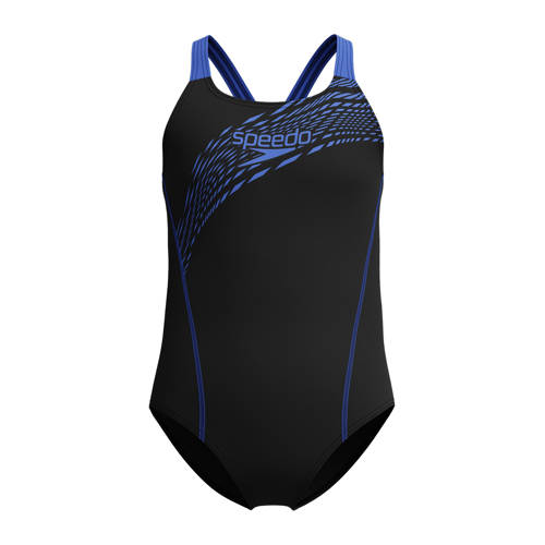 Speedo sportbadpak zwart/blauw Meisjes Nylon - maat 128 afbeelding