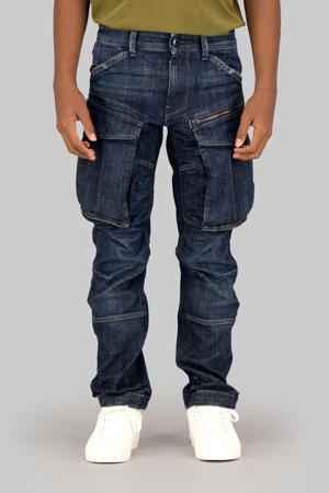 low waist tapered jeans dark blue denim