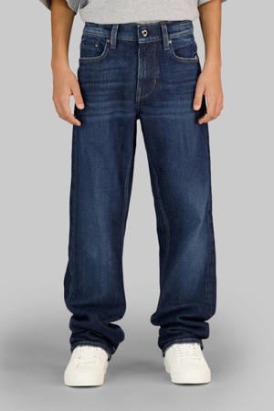 straight leg jeans dark blue denim