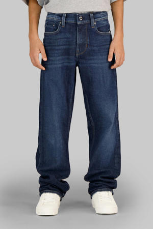 straight leg jeans dark blue denim