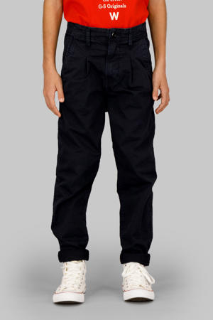 tapered casual broek donkerblauw