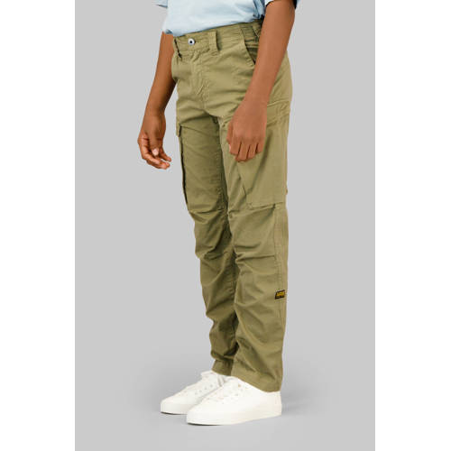 G-STAR regular cargobroek kaki Groen Jongens Stretchkatoen Effen