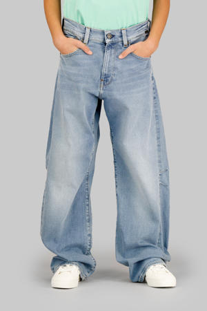 high waist loose fit jeans light blue denim