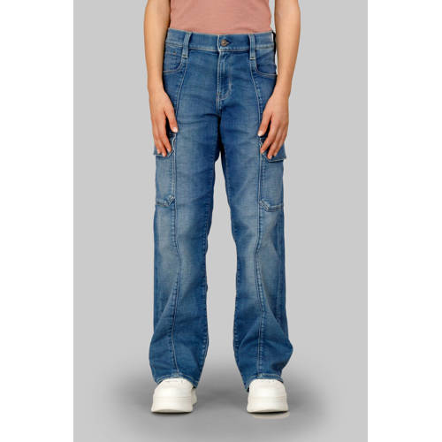 G-STAR loose fit jeans medium blue denim Blauw Meisjes Katoen Effen