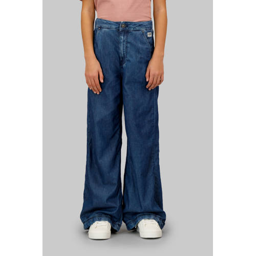 G-STAR loose fit high waist wide leg jeans medium blue denim Blauw Effen