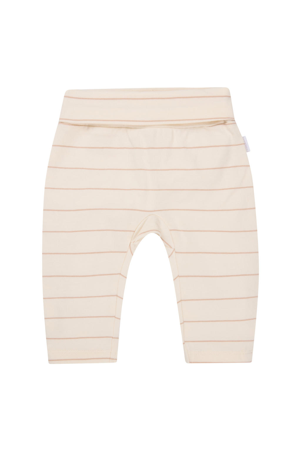 Beige jongens Noppies baby casual babybroek van stretchkatoen met regular waist, elastische tailleband en strepenprint