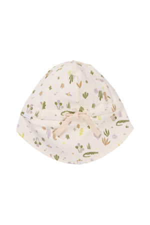 reversible zonnehoed ecru/groen
