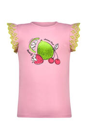 thumbnail: B.Nosy T-shirt roze broderie