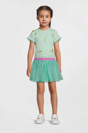 thumbnail: Groene meisjes B.Nosy T-shirt van stretchkatoen met korte mouwen en ronde hals