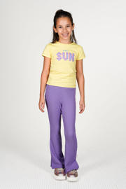 thumbnail: Paarse meisjes B.Nosy flared legging van polyester met regular waist, elastische tailleband en effen