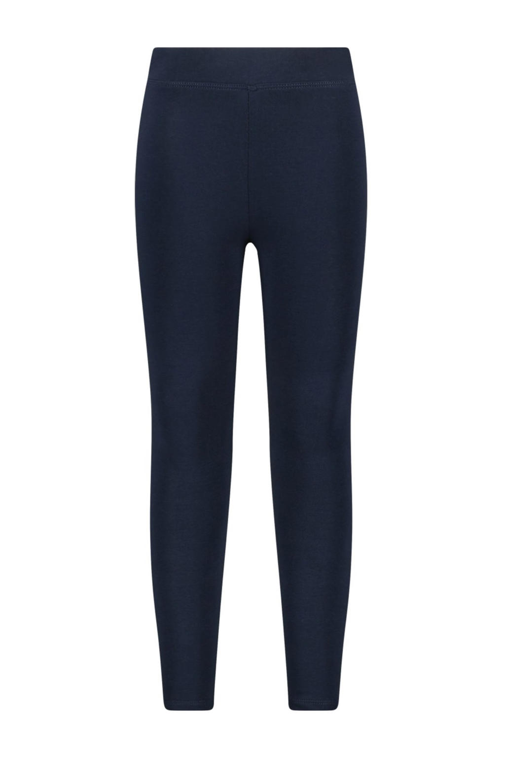 Donkerblauwe meisjes B.Nosy skinny legging van stretchkatoen met regular waist, elastische tailleband en effen