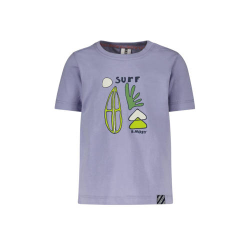 B.Nosy T-shirt lila Paars Jongens Katoen Ronde hals Printopdruk - maat 86 afbeelding