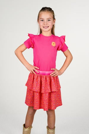 midi jurk roze