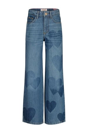 wide leg jeans medium blue denim