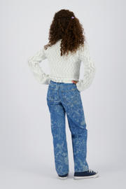 thumbnail: Vingino high waist wide leg jeans medium blue denim