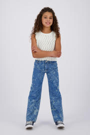thumbnail: Vingino high waist wide leg jeans medium blue denim