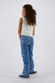 thumbnail: Vingino high waist wide leg jeans medium blue denim