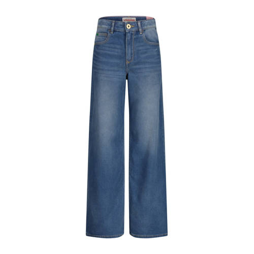 Vingino wide leg jeans medium blue denim Blauw Effen - maat 152 afbeelding