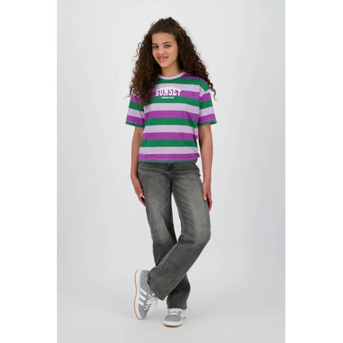 Raizzed wide leg regular waist jeans grey denim Grijs Effen