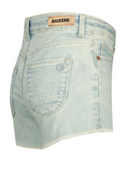 thumbnail: Light blue denim meisjes Raizzed regular short van denim met rits- en knoopsluiting en effen
