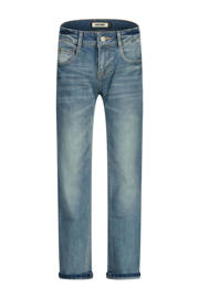 thumbnail: Medium blue denim jongens Raizzed straight regular waist van denim met rits- en knoopsluiting en effen