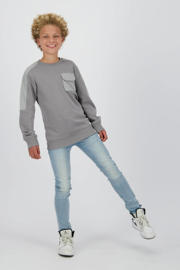 thumbnail: Light blue denim jongens Raizzed regular waist skinny jeans van denim met rits- en knoopsluiting en effen