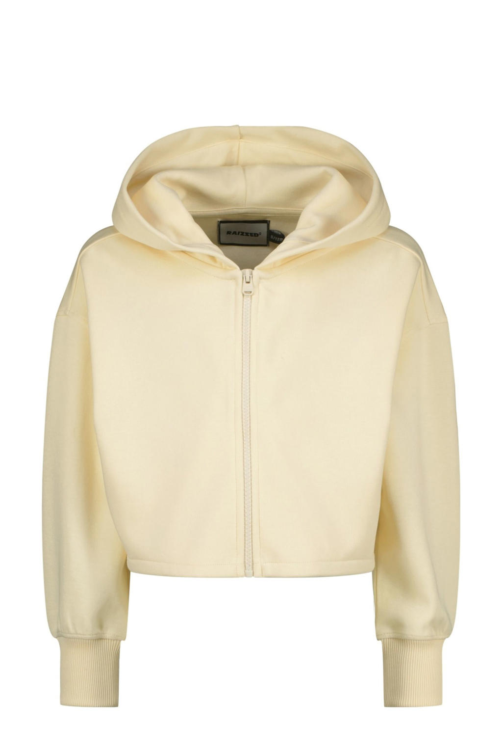 Beige meisjes Raizzed sweatvest met effen, lange mouwen, capuchon en ritssluiting