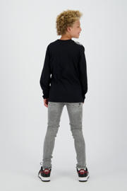 thumbnail: Zwart en witte jongens Raizzed longsleeve van katoen met printopdruk, lange mouwen en ronde hals