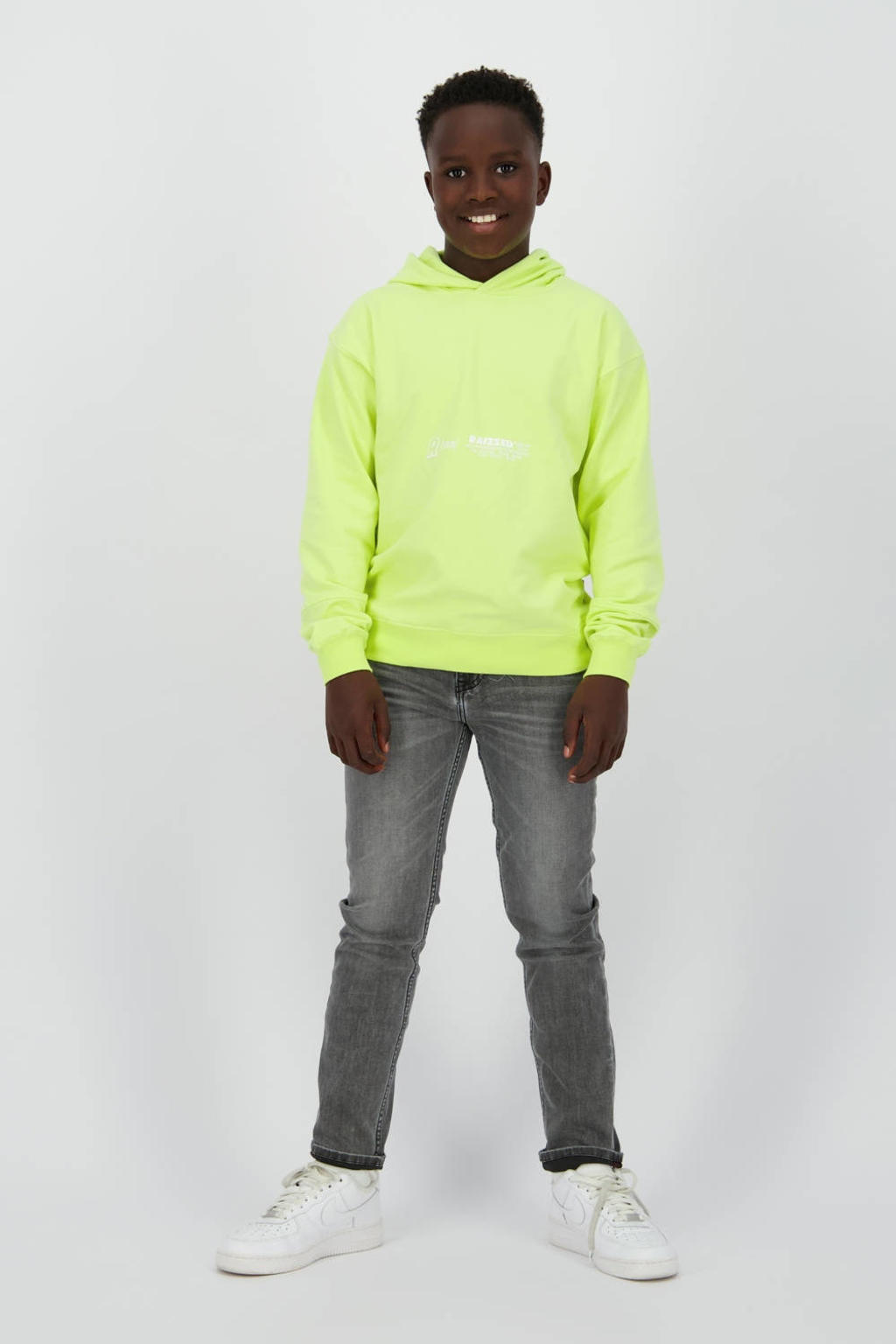 Grey denim jongens Raizzed straight regular waist van denim met rits- en knoopsluiting en effen