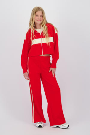 wide leg casual broek rood