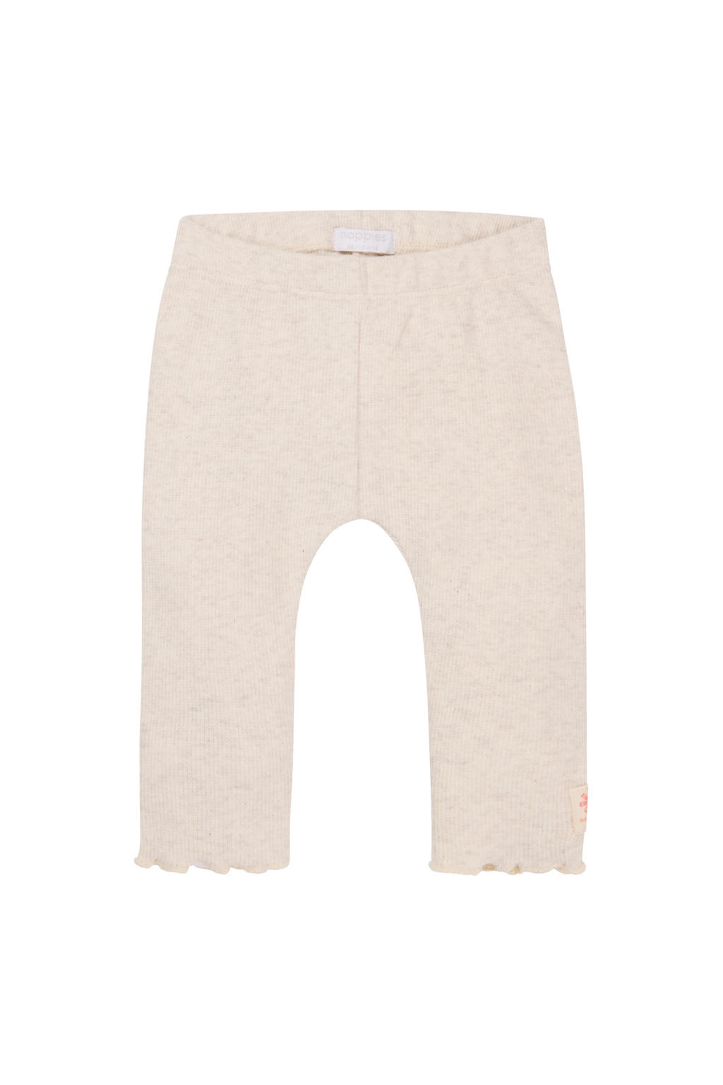 Beige meisjes Noppies baby babybroek van katoen met regular waist en effen