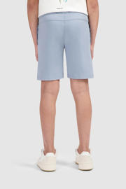 thumbnail: Grijsblauwe jongens Ballin casual short blauw van stretchkatoen met elastische tailleband met koord en effen