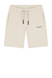 thumbnail: Beige jongens Ballin sweatshort van katoen met elastische tailleband met koord en effen