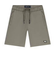 thumbnail: Olijfgroene jongens Ballin casual short van stretchkatoen met elastische tailleband met koord en effen