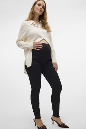 slim high waist zwangerschaps casual broek zwart