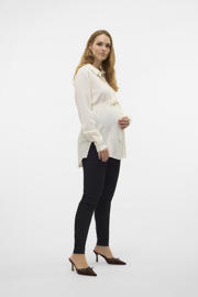 thumbnail: MAMALICIOUS slim high waist zwangerschaps casual broek zwart