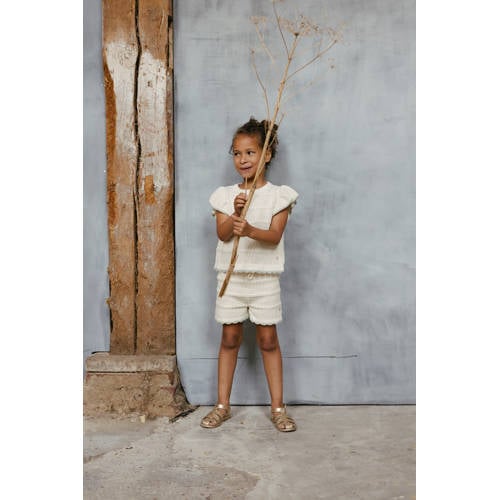 LEVV Little regular casual short ecru Korte broek Meisjes Katoen Effen