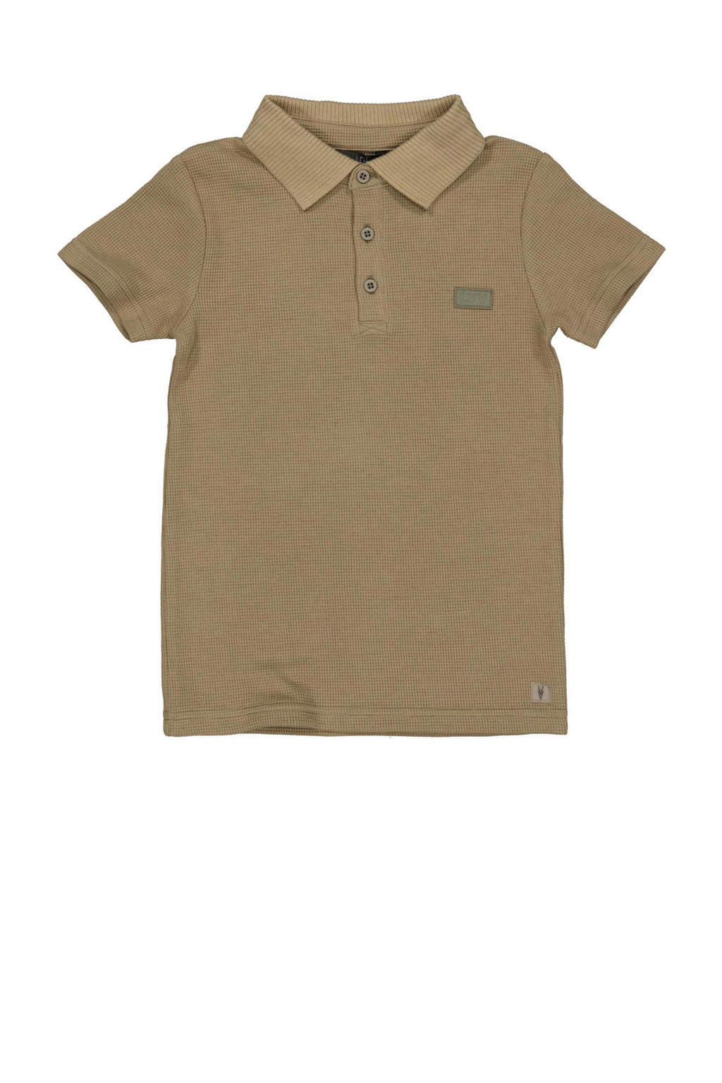 Groene jongens LEVV Little polo met effen, korte mouwen en knoopsluiting
