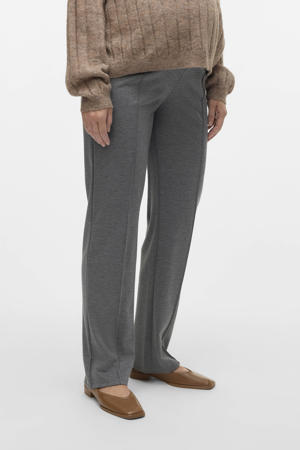 regular high waist zwangerschaps casual broek grijs