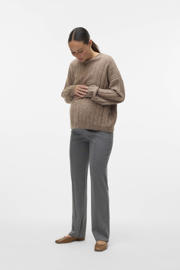 thumbnail: MAMALICIOUS regular high waist zwangerschaps casual broek grijs