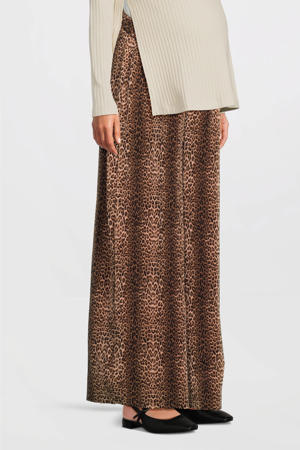 wide leg regular waist zwangerschaps casual broek bruin
