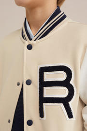 thumbnail: WE Fashion Blue Ridge bomberjack wit/beige/donkerblauw