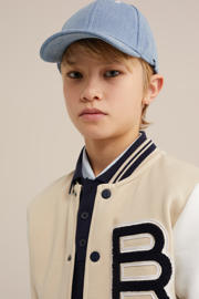 thumbnail: WE Fashion Blue Ridge bomberjack wit/beige/donkerblauw