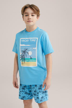   shortama lichtblauw/zwart
