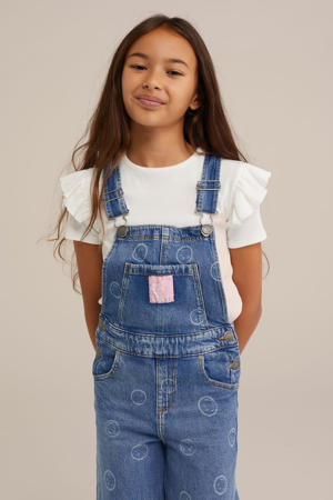 relaxed fit tuinbroek blue used denim