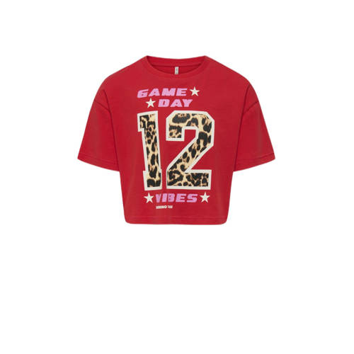 KIDS ONLY GIRL T-shirt rood Meisjes Katoen Ronde hals Effen - maat 158/164 afbeelding